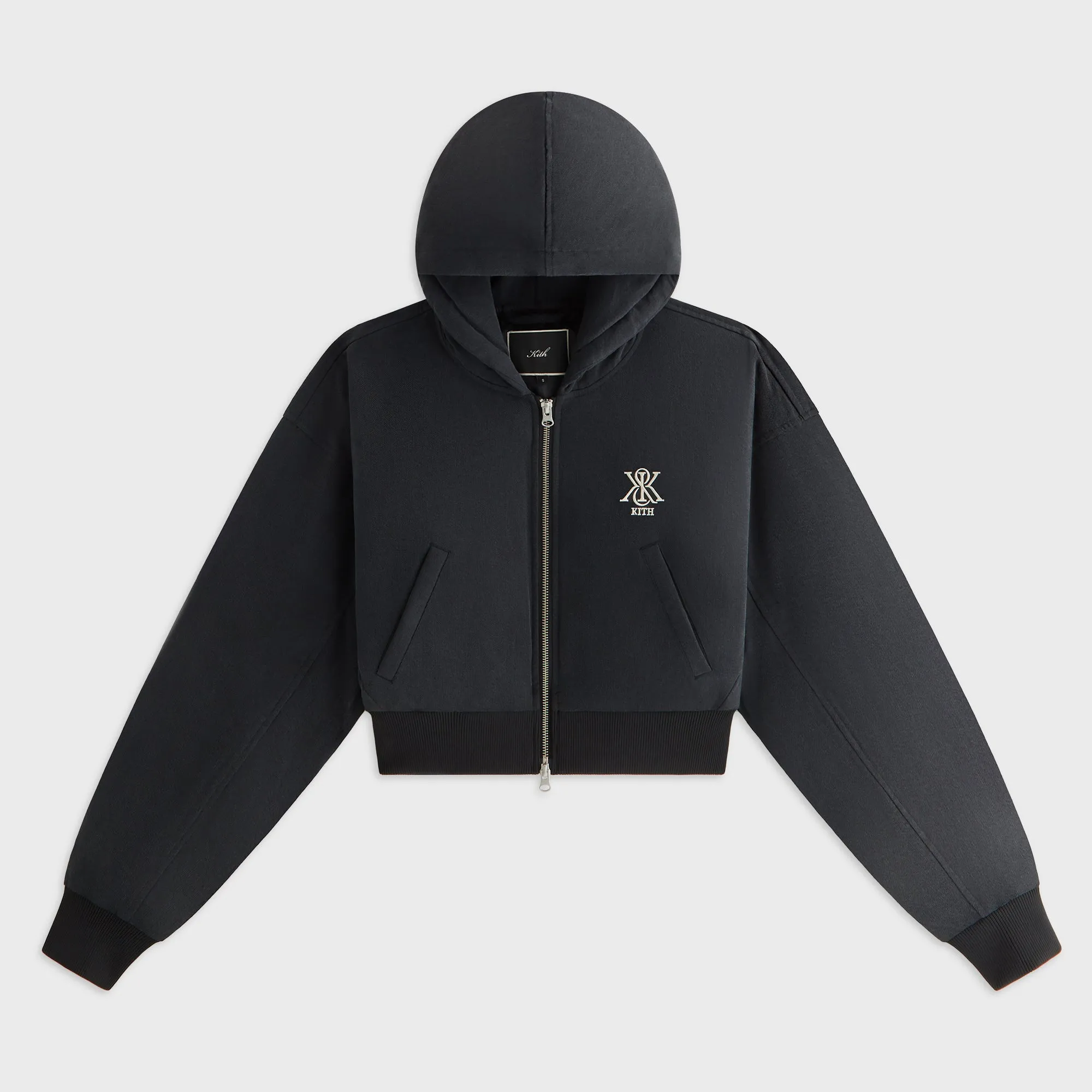 Lightweight Windbreaker Tech Kith Women Bex Cropped Denim Puffer - Washed Black