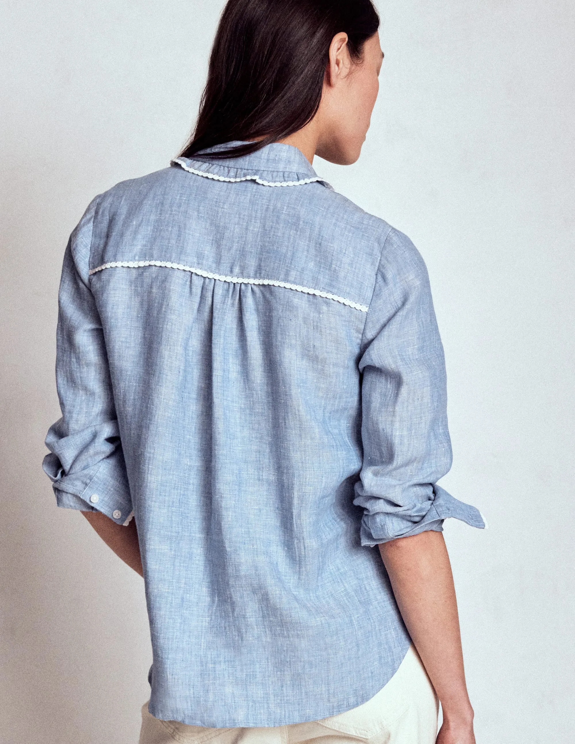 Sienna Western Shirt-Chambray Soft and Stretchy Relaxed Wear Fit