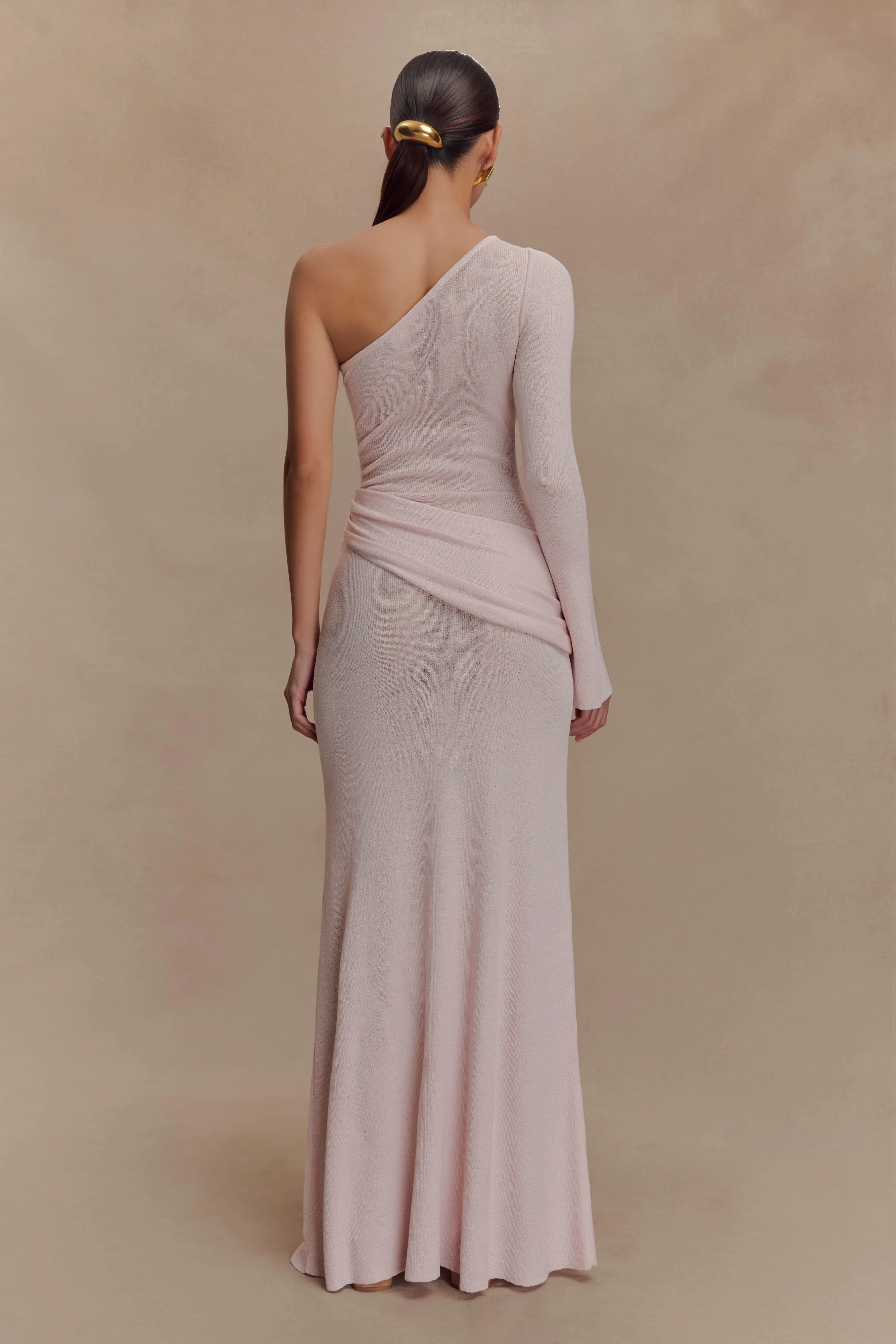 Alexius One Shoulder Knit Maxi Dress - Dusty Pink Flexible Comfort