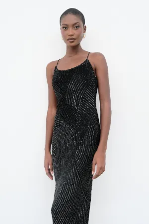 Tierra Sequin Maxi Dress - Black Easy Lovely Urban Style