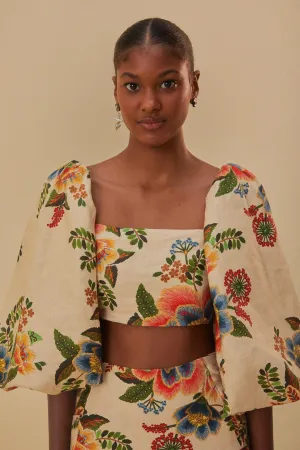 Sand Delicate Garden Euroflax? Crop Top Warm Sweater