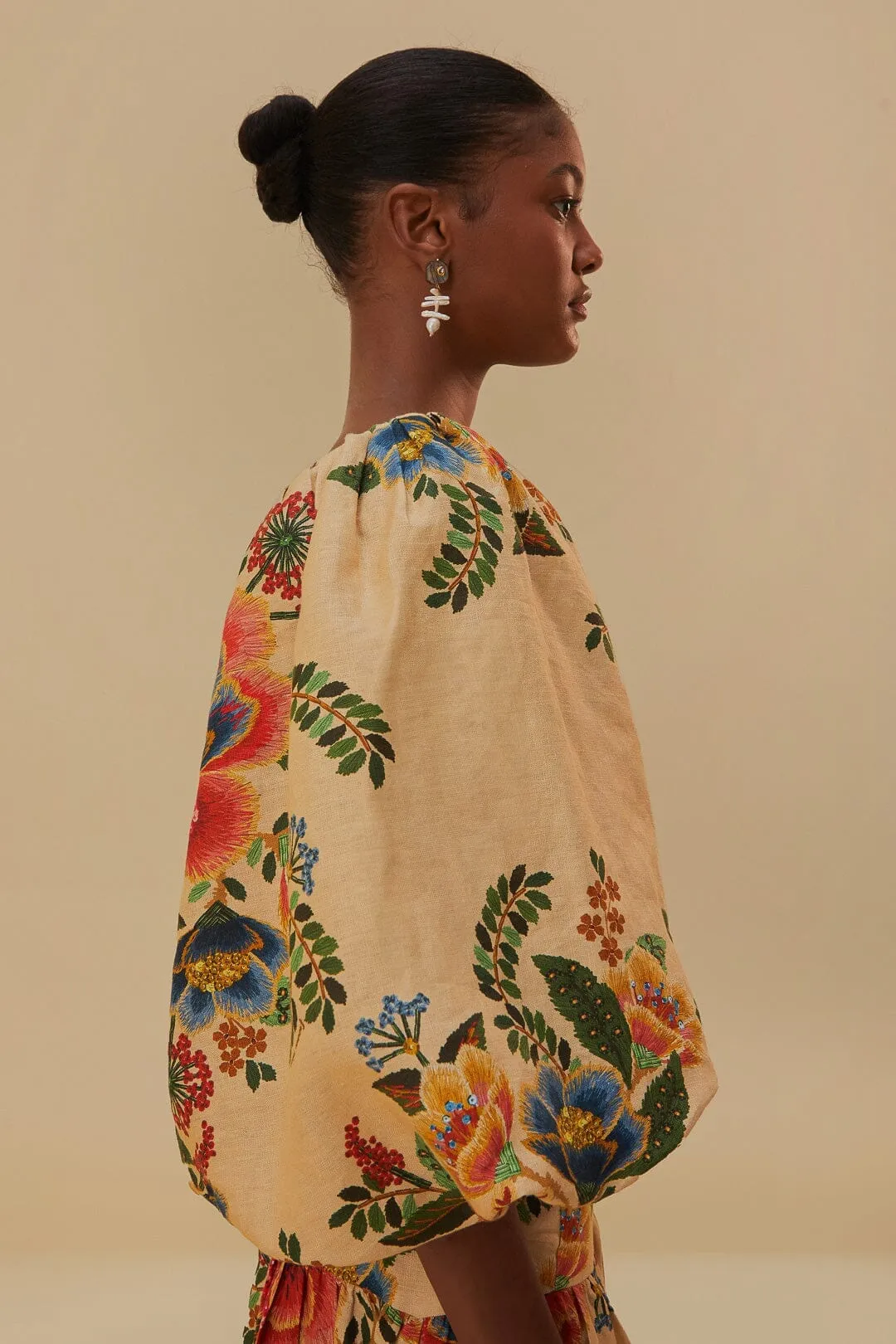 Sand Delicate Garden Euroflax? Crop Top QuickDryingTech Trendy Top