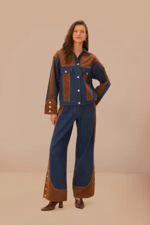 Cozy Style Western Denim Wide Pants Low Waisted