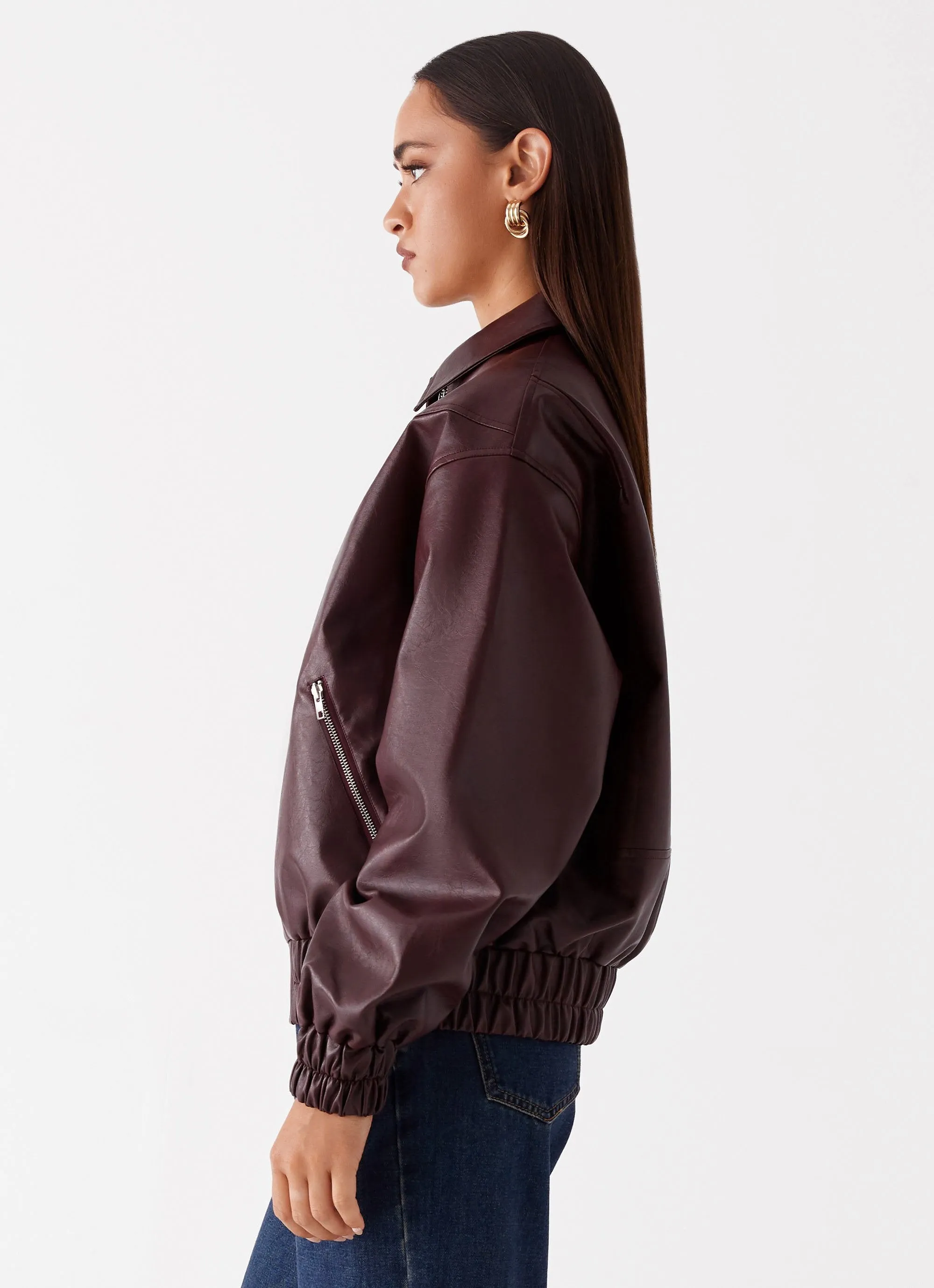 Go Anywhere Wear HiddenPockets Holland Bomber Jacket - Wine
