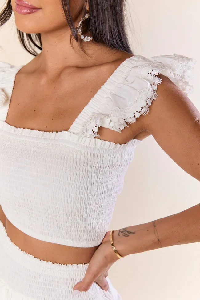 Sweet Talk White Flutter Shoulder Tank and Skort Set SALE Reimagined Classic