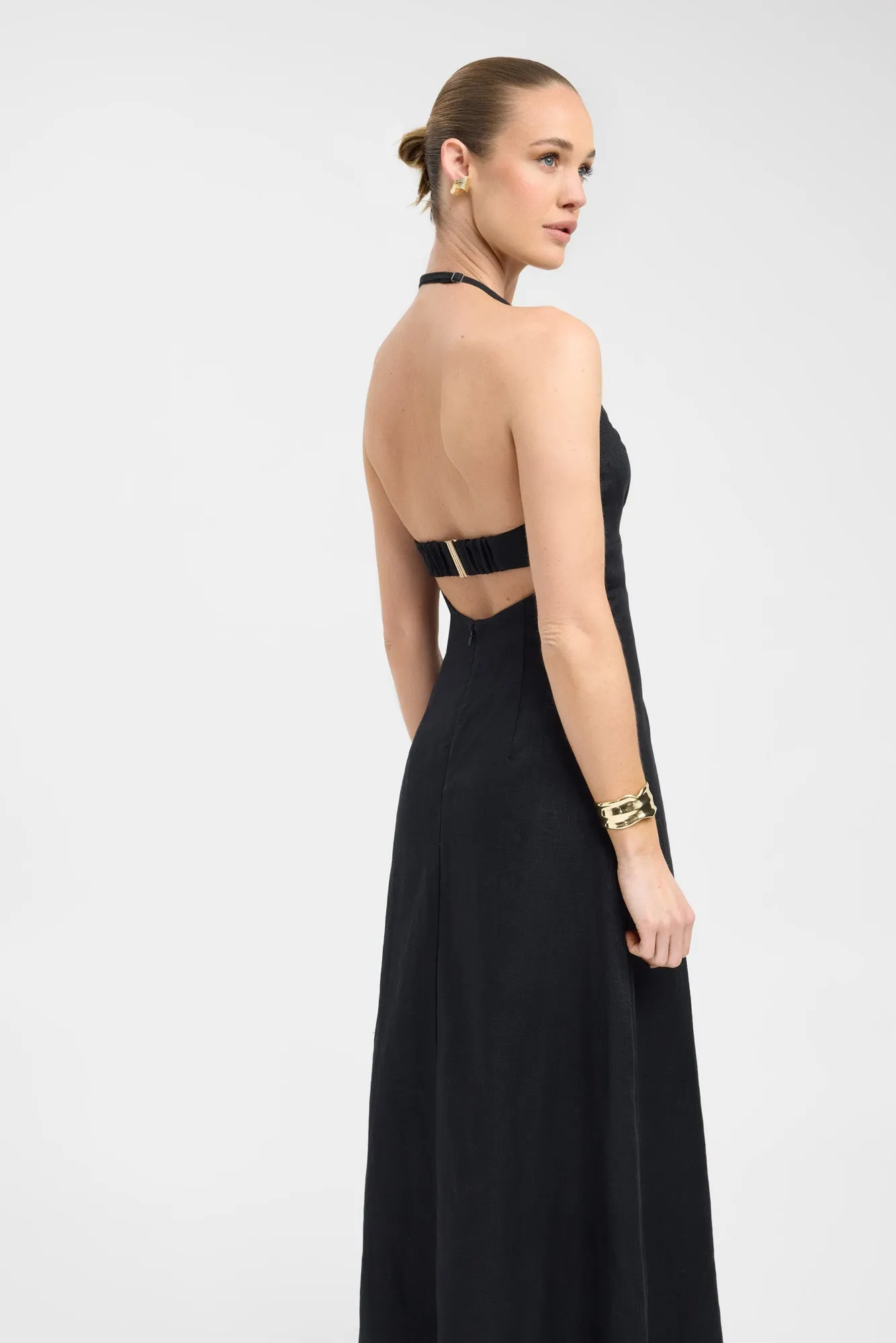 London Edge Palm Bra Maxi Dress