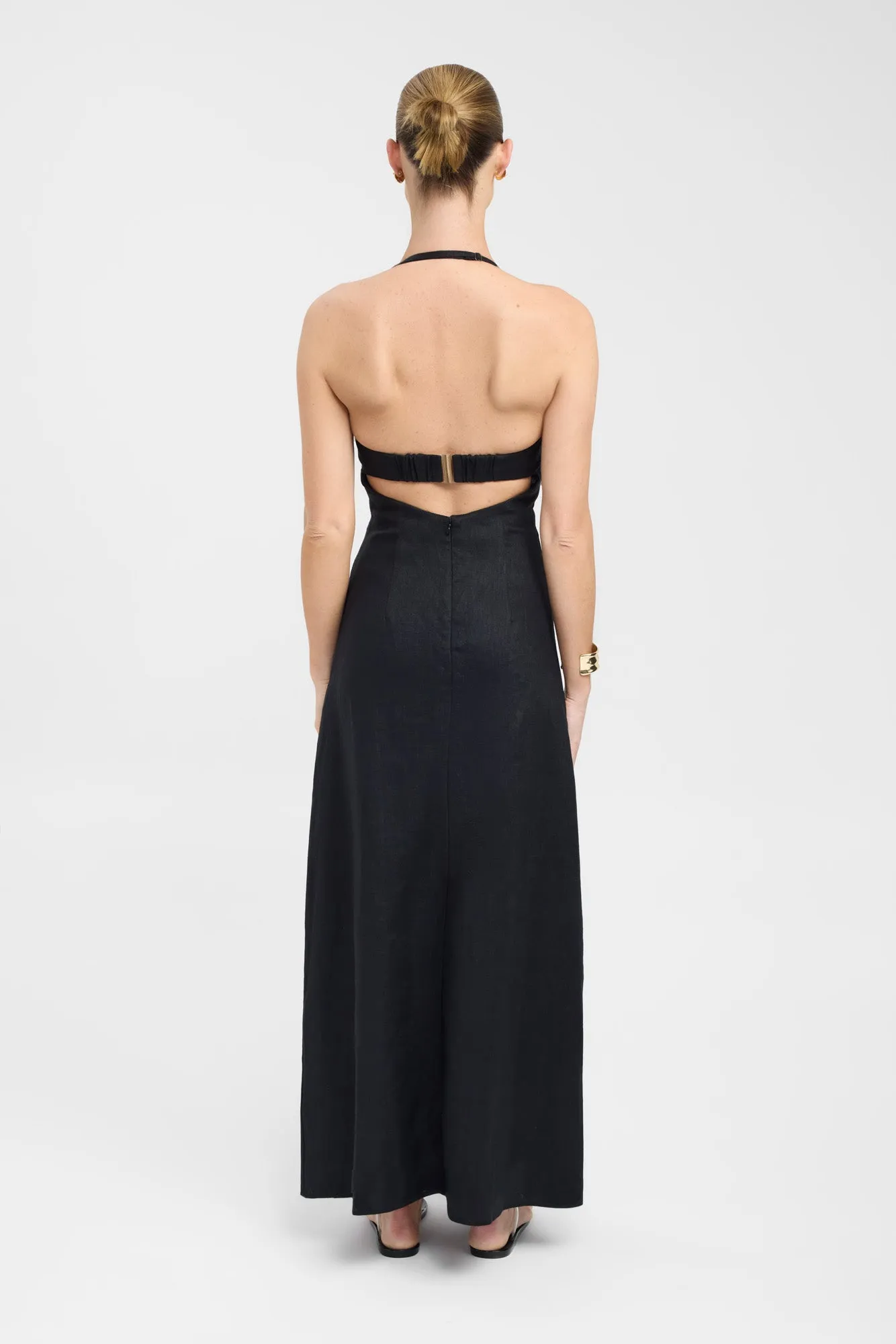 Office Friendly Palm Bra Maxi Dress