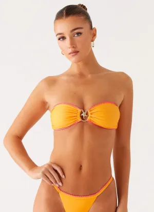 Laurel Bikini Top - Orange UV protection coating Backless-Option