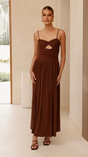 Libertine Maxi Dress - Chocolate Versatile Layering