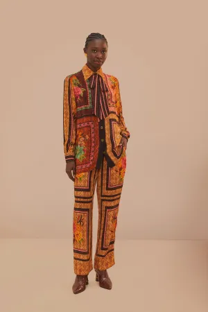 Minimal Edge Brown Charming Garden Scarves Pants