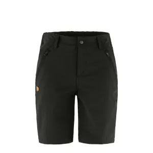Fjallraven Womens Abisko Trail Stretch Shorts Black Temperature Regulating Blend ReinforcedStressPoints