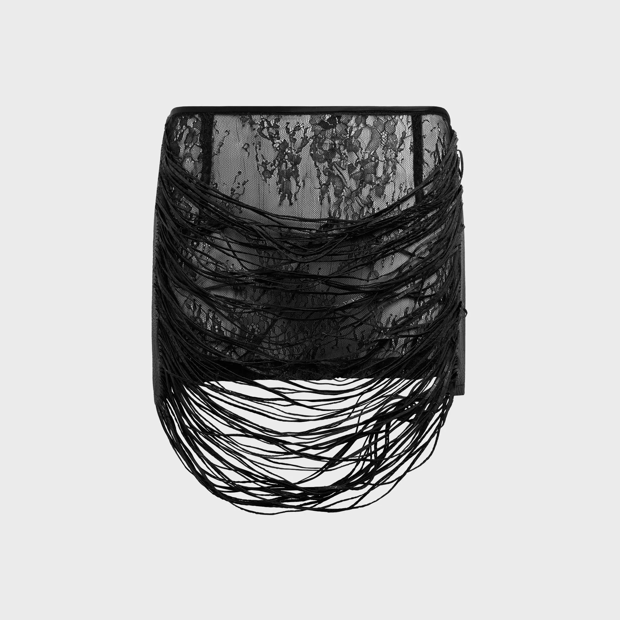 Kim Shui Bao Fringe Skirt - Black Fade Resistant Cloth