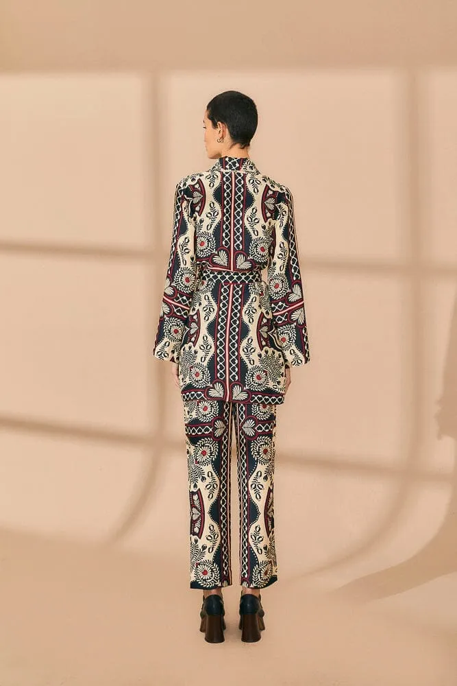 Black Passion Scarf Pants Snug Waist