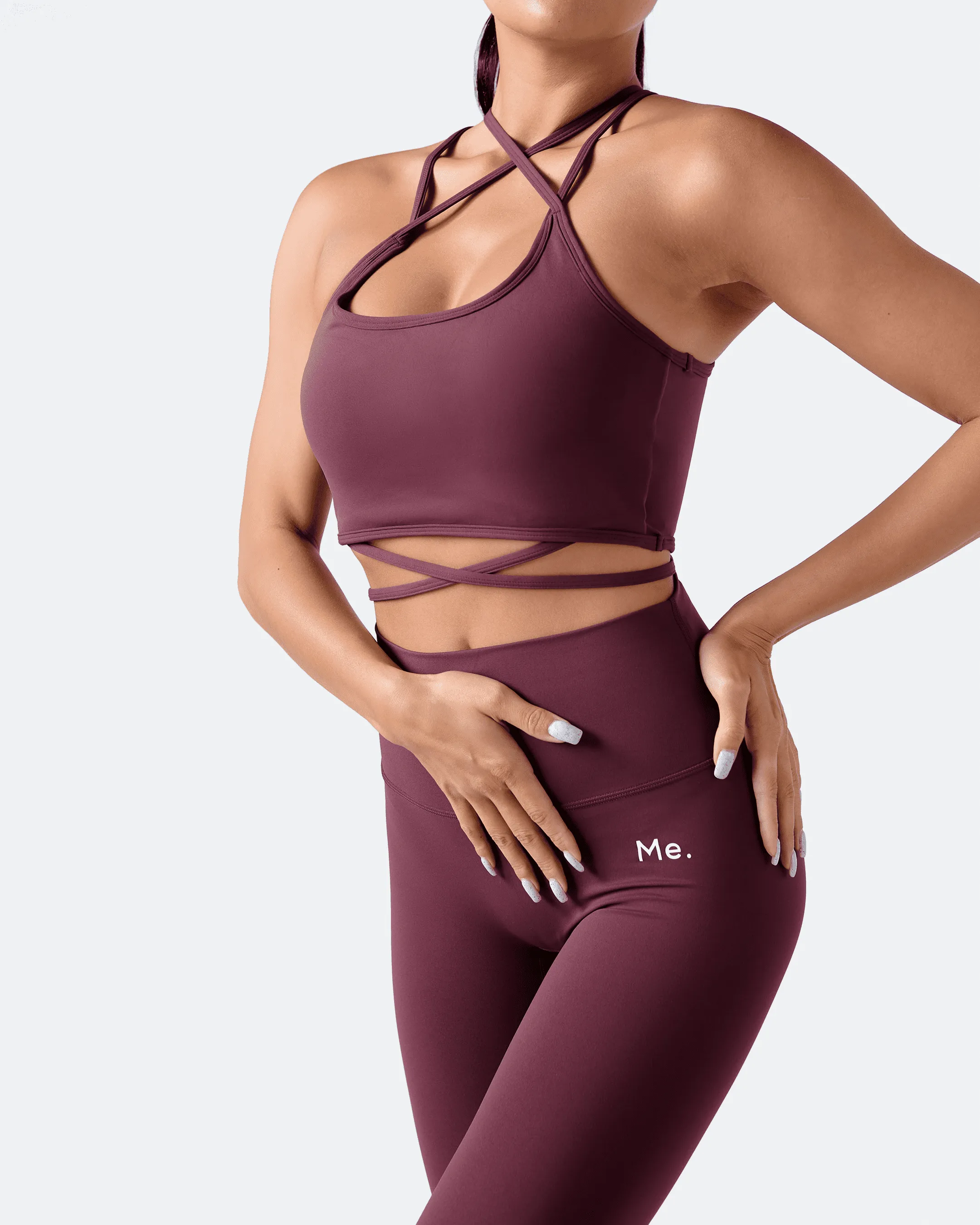 Burgundy Strappy Front Top Lightweight Design