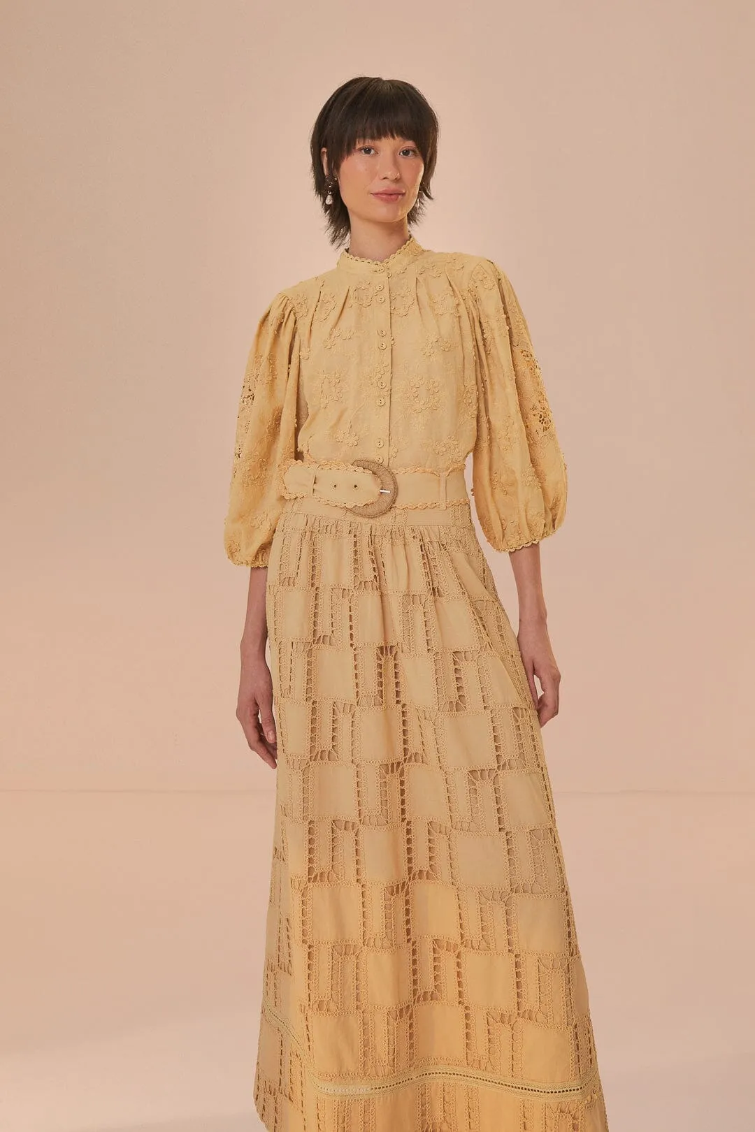 Sand Crochet Midi Skirt City Mood