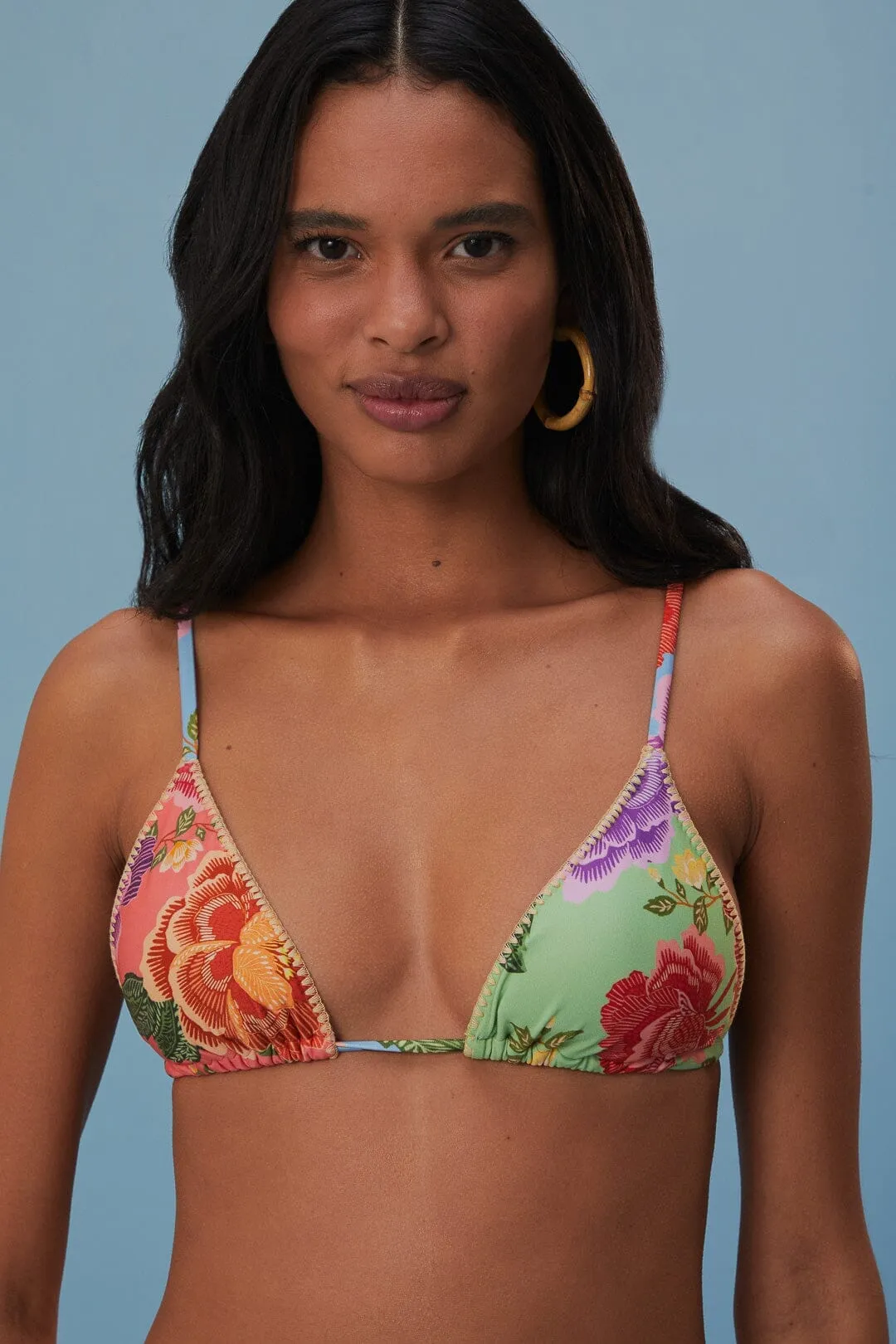 NonIrritatingSeams Flower Scarves Side Tie Bikini Top