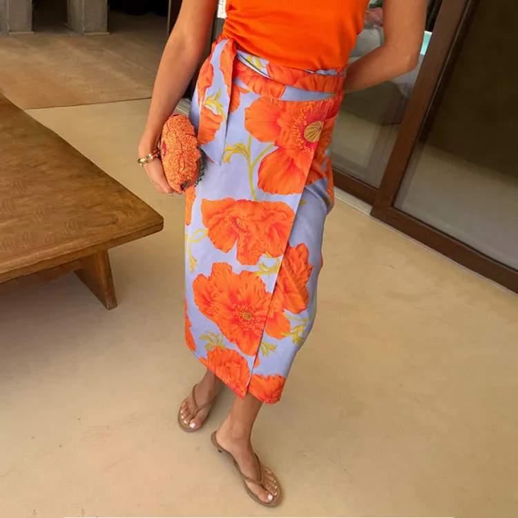 Reinforced Pockets Comfortable Motion Blue Poppy Jaspre Skirt