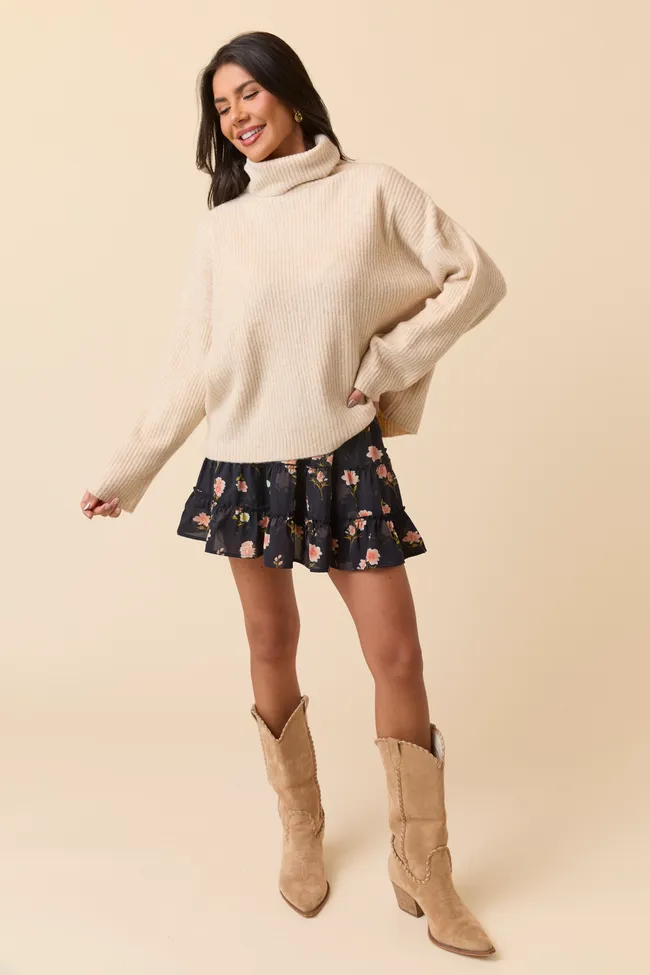 Through the Garden Pink Flower Skort No Ride Up Laidback Mood