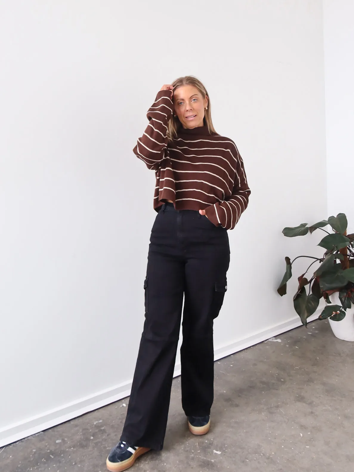 Fran Knit - Chocolate Stripe Home Comfort