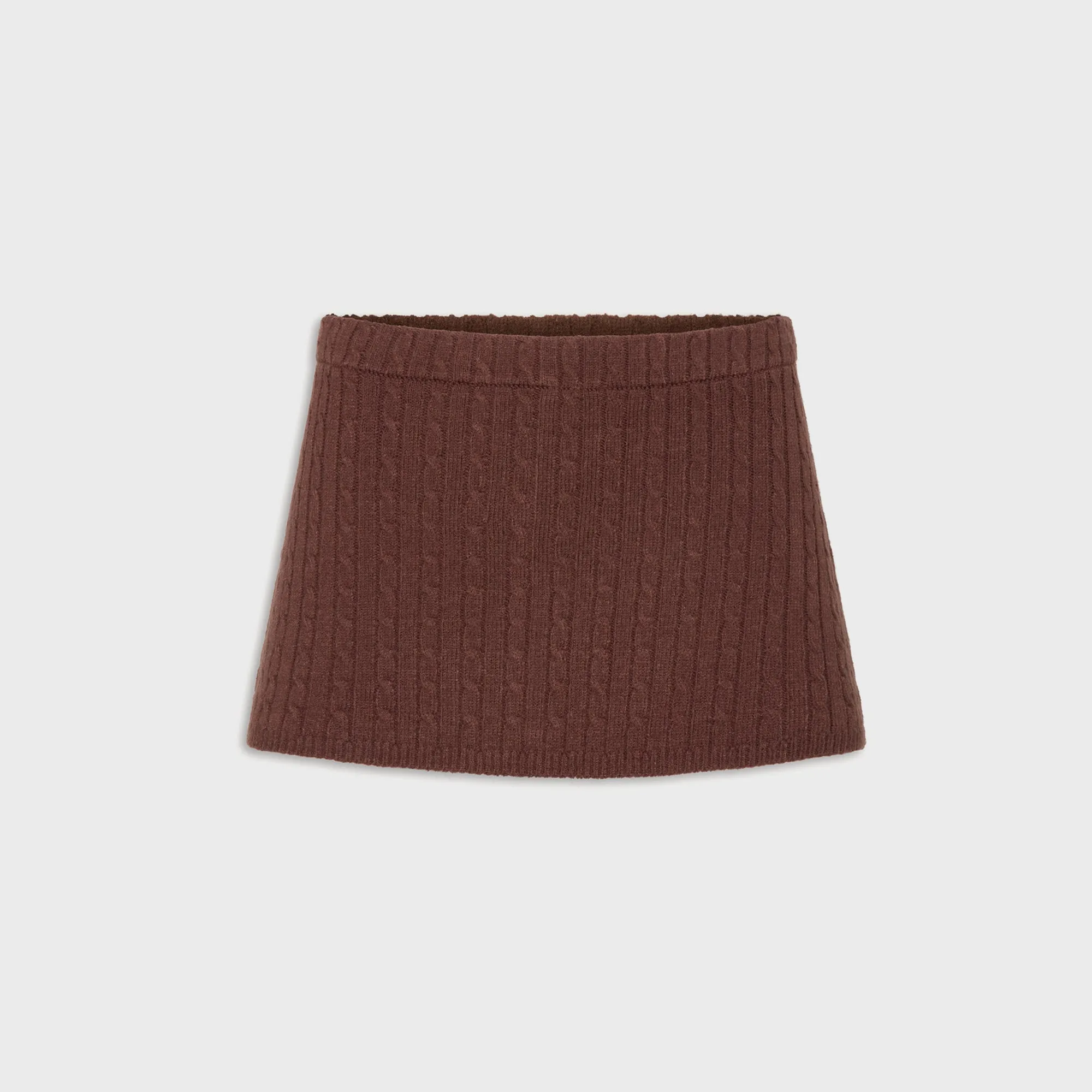 Layered Style light texture Frankies Bikinis Marialla Cable Knit Skort - Brown Sugar