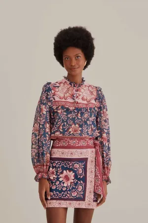 Teal Ainika Charm Overlapped Skirt Gentle Wear