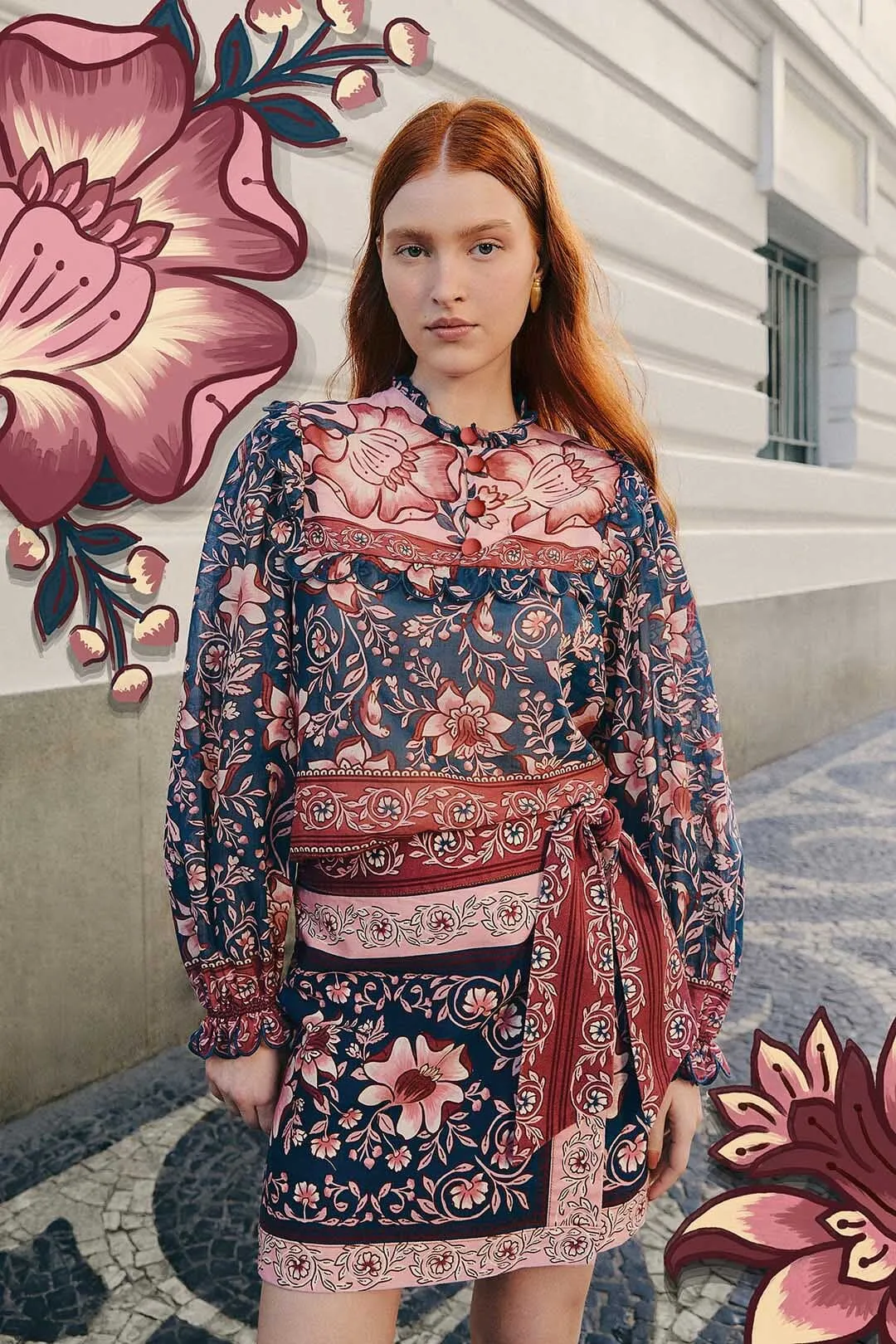 Outfit Combo Teal Ainika Charm Overlapped Skirt