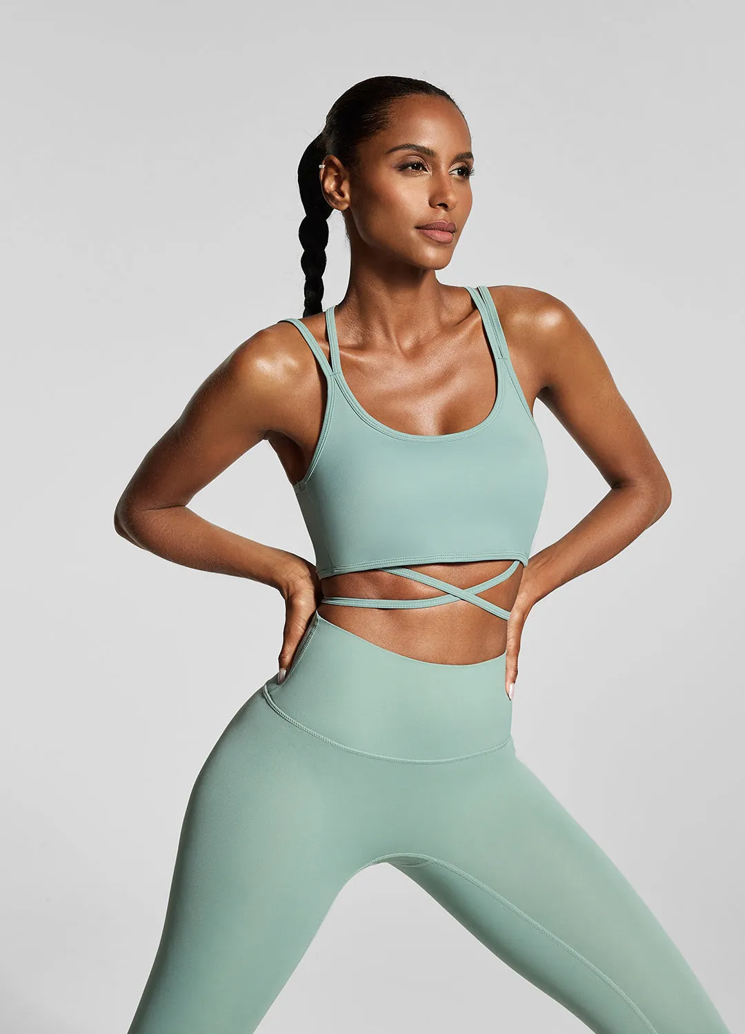 Fresh Green Strappy Front Top budget-friendly