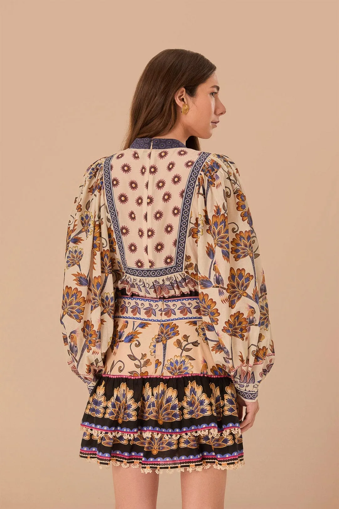 Soft Movement Cream Ainika Maxi Floral Mini Skirt