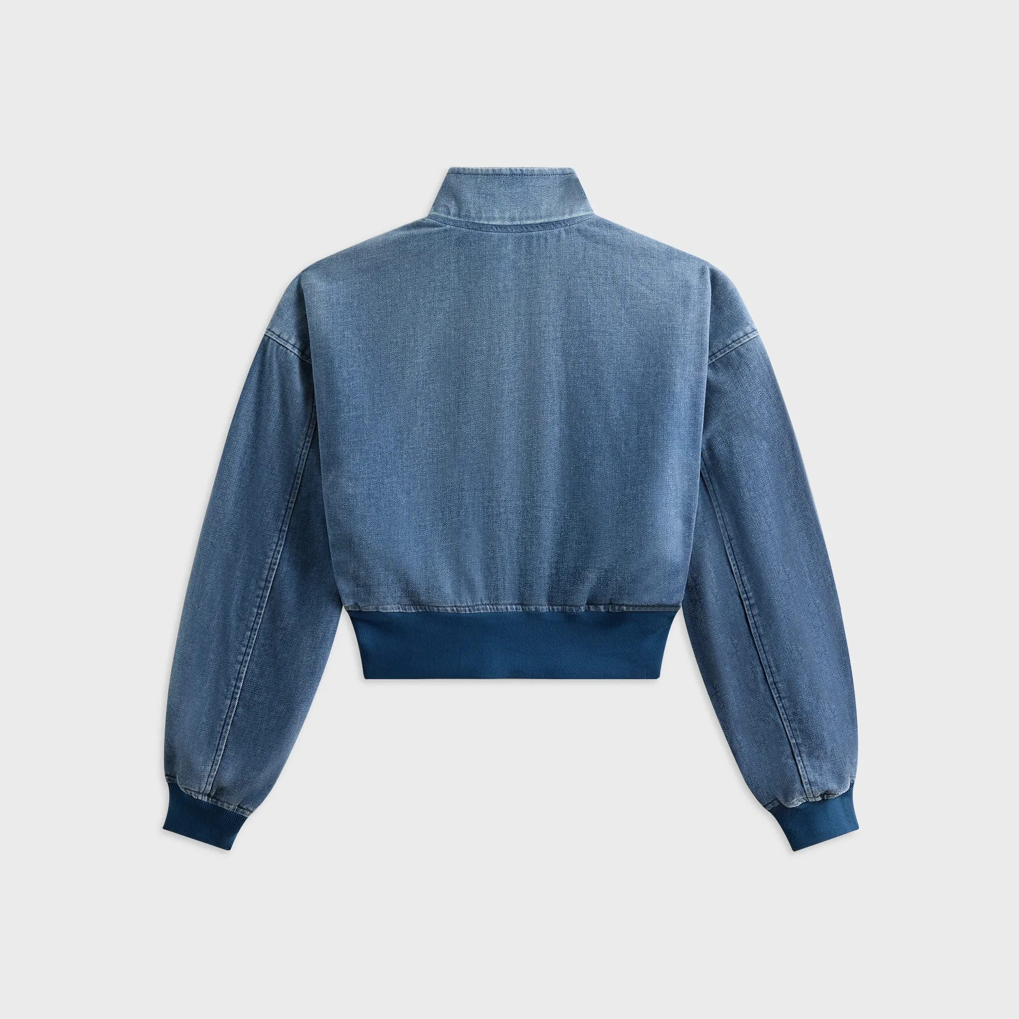 WrinkleFreeFinish T by Alexander Wang Funnel Neck Jacket with Tall Rib - Washed Light Blue