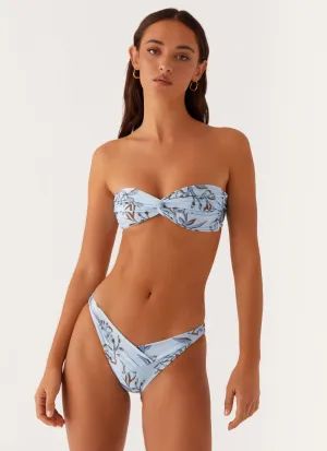 Summer-essentials Delta Bandeau Bikini Top - Blue Floral Print