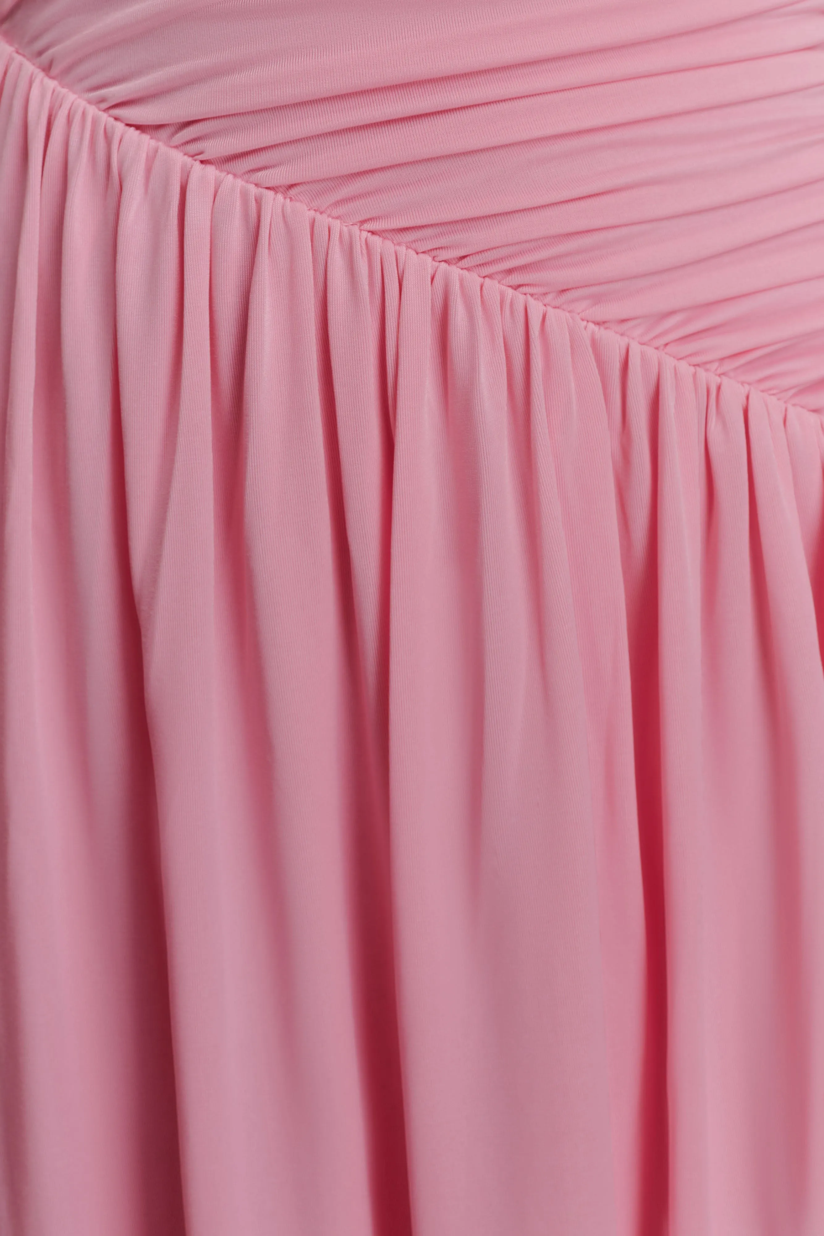 Ayeshya Slinky Asymmetric Maxi Dress - Candy Pink Comfortable texture