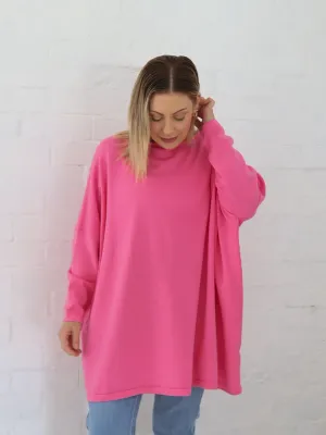 Ribbed Trim Avery Knit - Pink