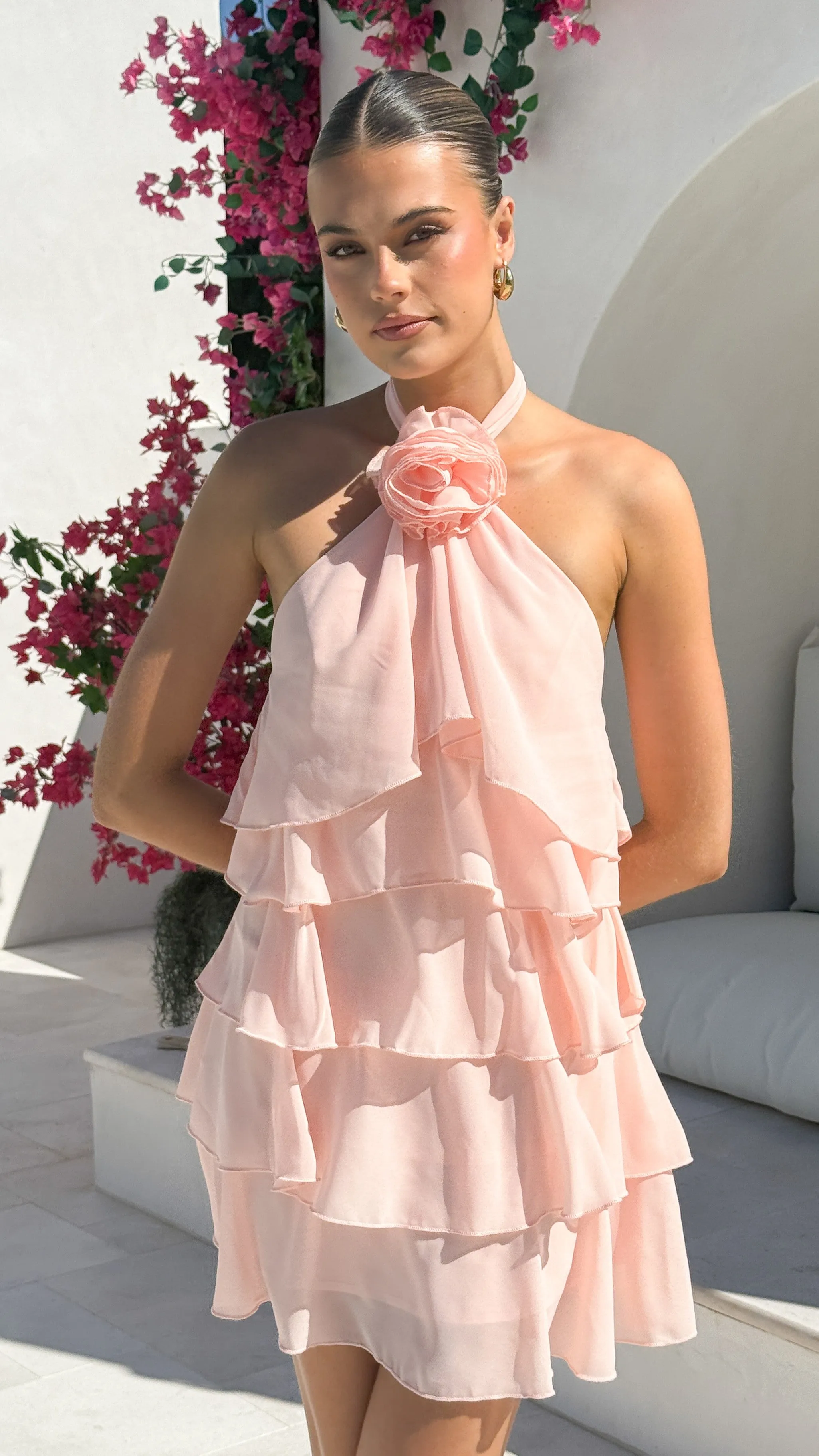 Comfy and Elegant Gabby Mini Dress - Peach