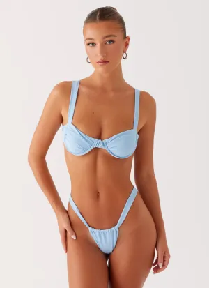 Gala Underwire Bikini Top - Sky Blue Ergonomic Cut