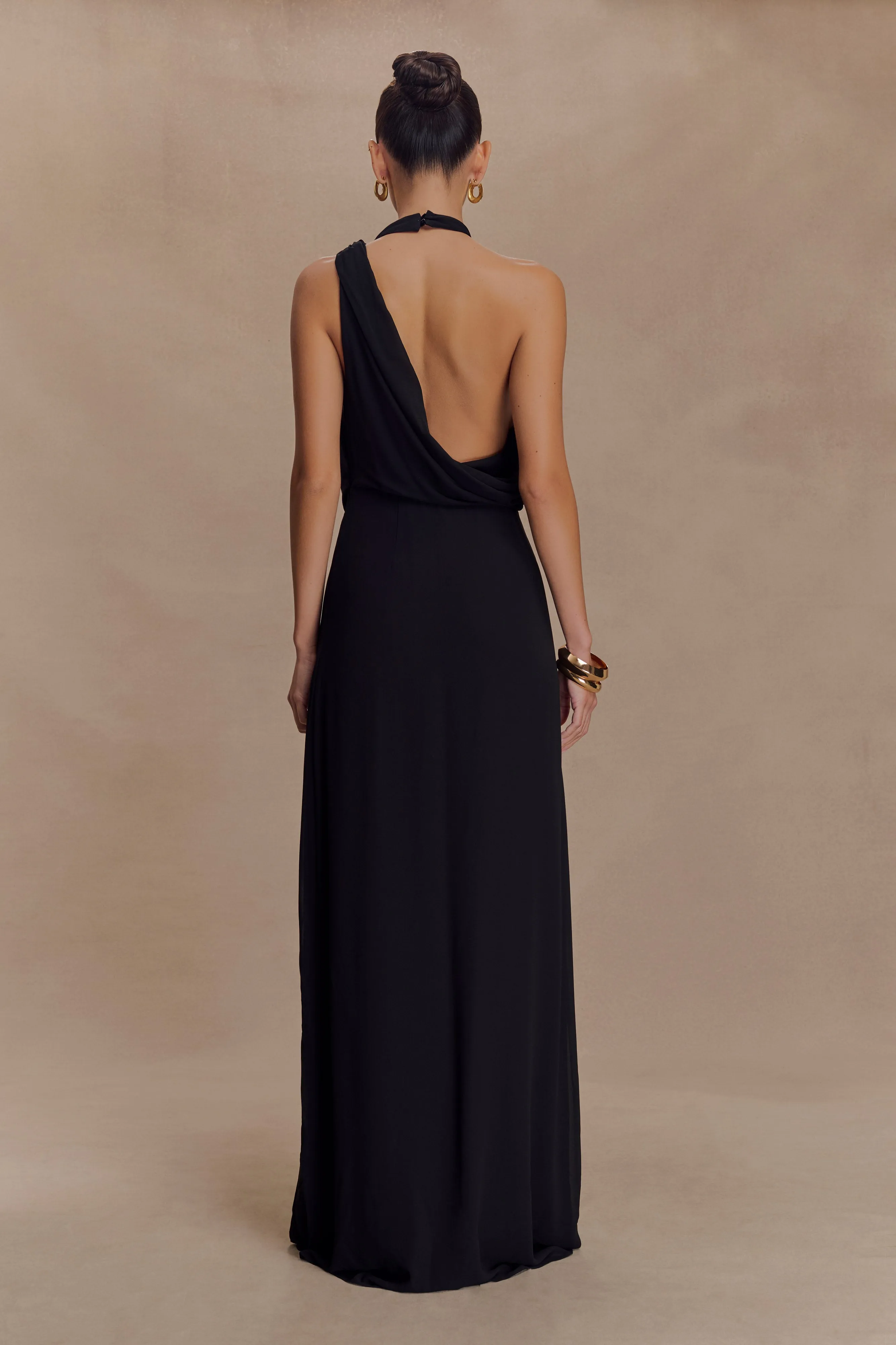 Galia Cowl Neck Maxi Dress - Black Birthday-Celebration Quiet Mood