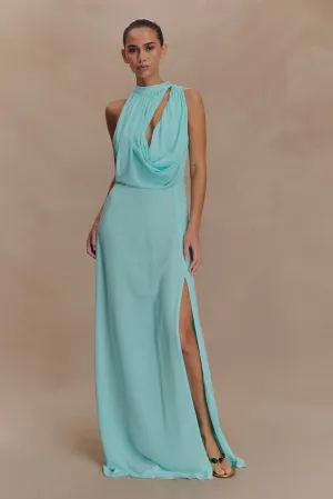 Galia Cowl Neck Maxi Dress - Lagoon Quick Glam