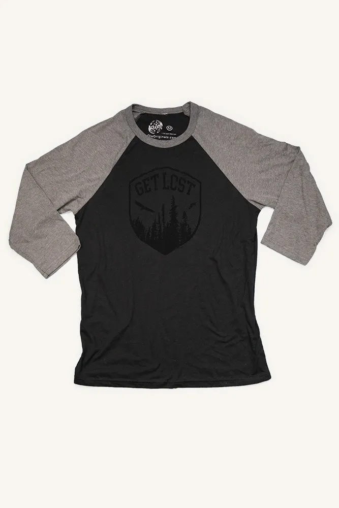 Cozy Design Fit Get Lost Crest Baseball Shirt (Unisex)