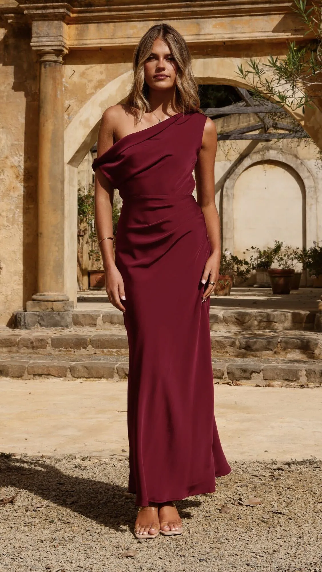 Gigi Maxi Dress - Wine Evening-Wear