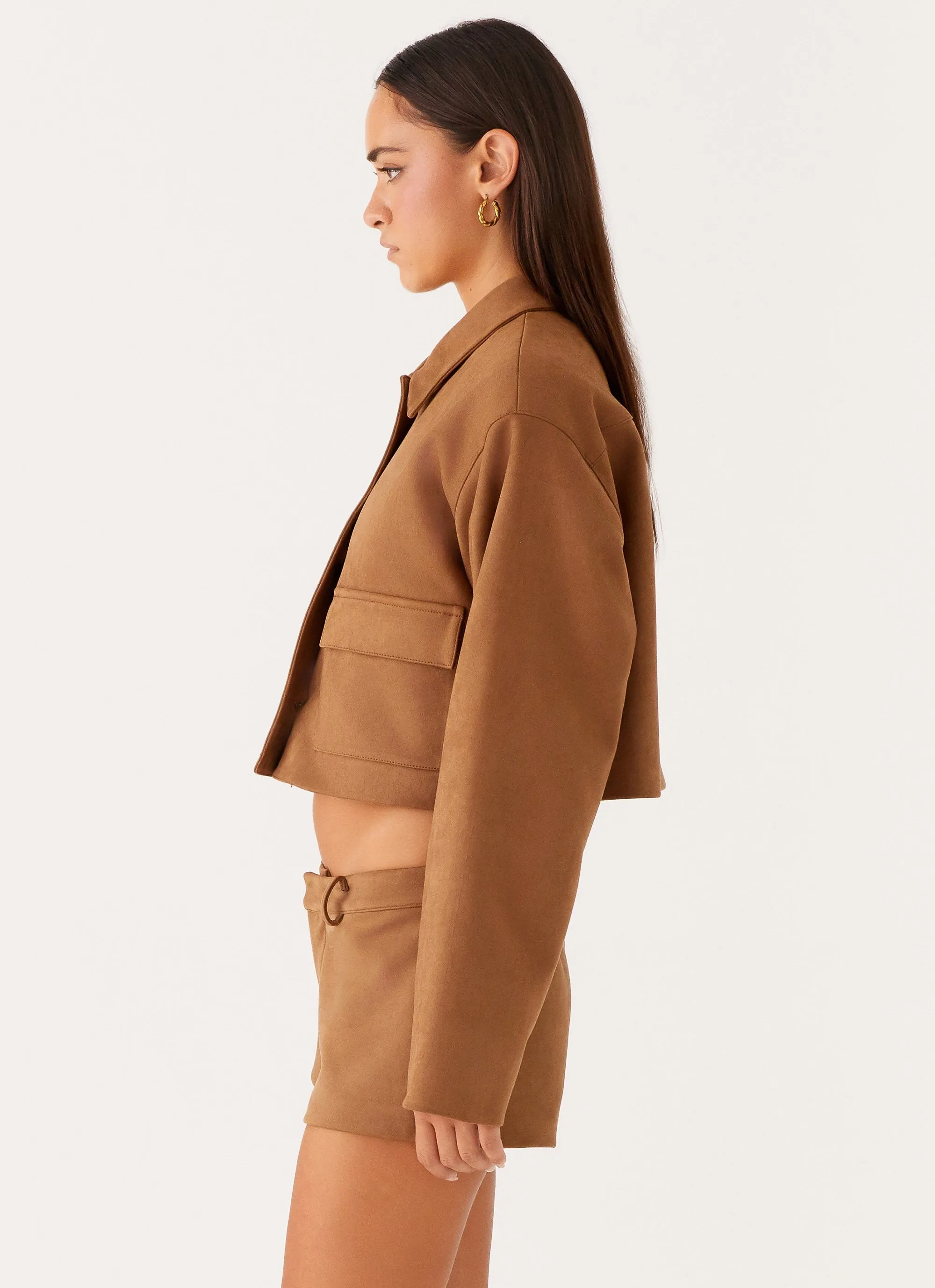 LightPadding Gio Crop Jacket - Brown