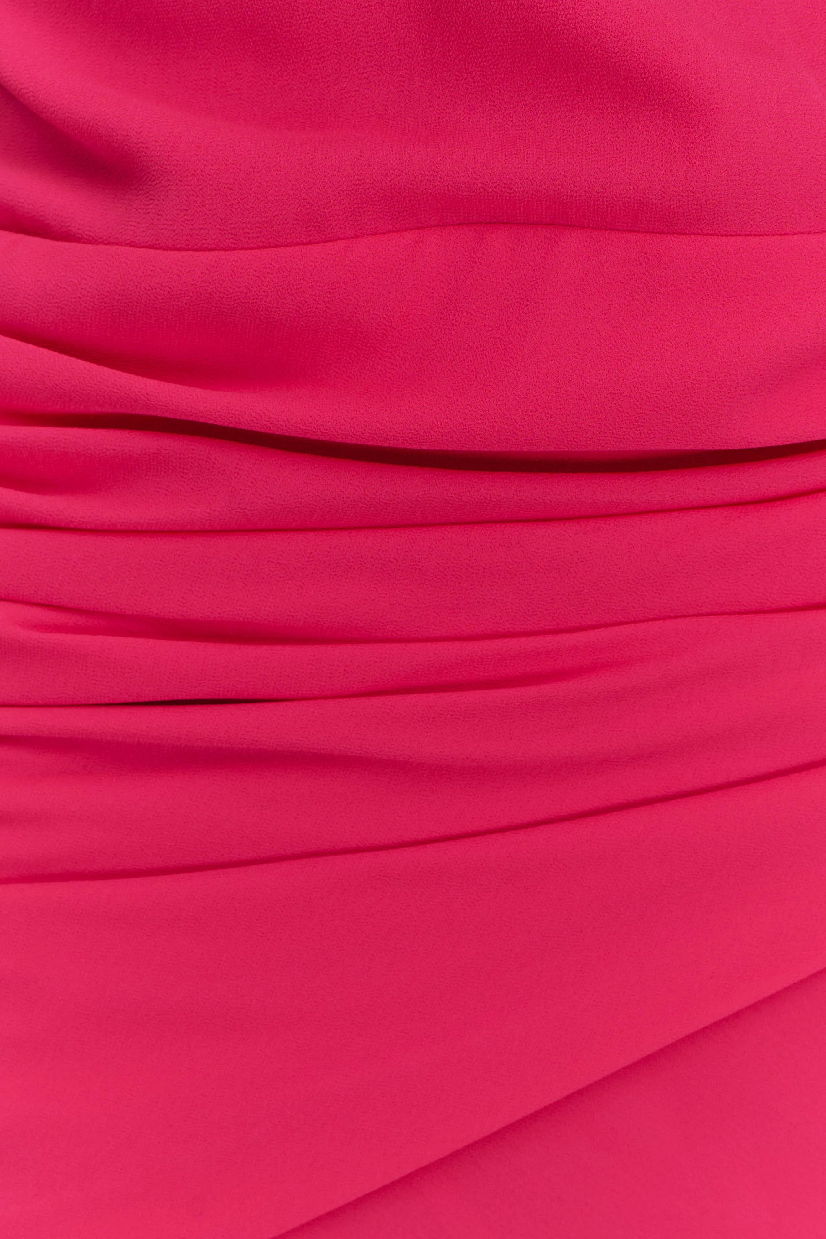 Giulia Chiffon Draped Mini Dress - Raspberry Smart Piece Subtle Fit