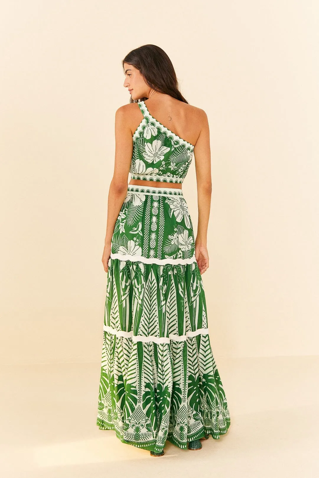 Chafe Resistant Lightwear Look Off-White Macaw Elegance Maxi Skirt