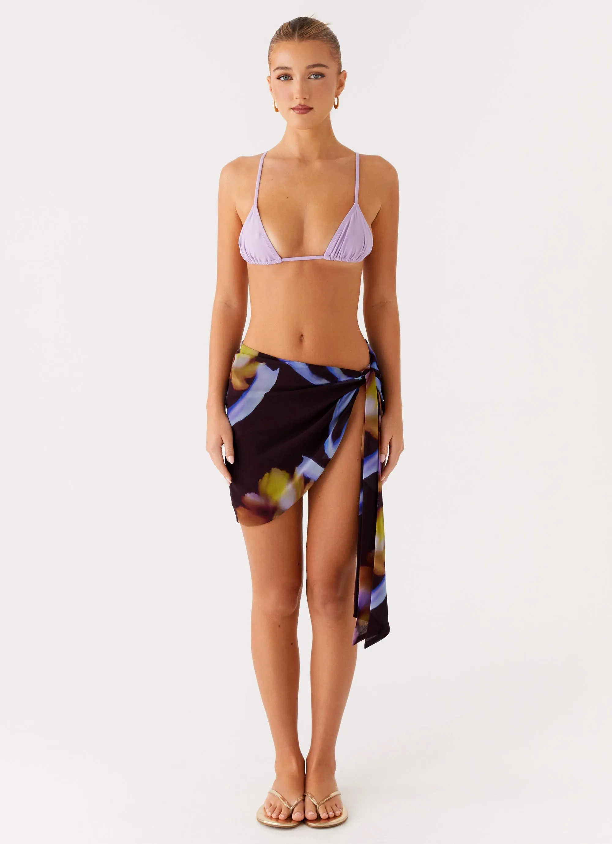 Golden Blaze Sarong - Dark Floral Cheeky-Fit