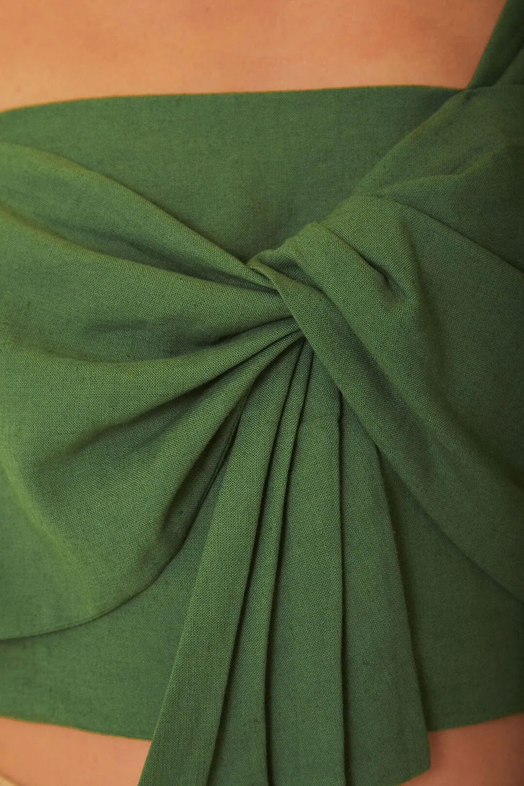 Green Front Bow Top Water Soul HighElasticity Fiber