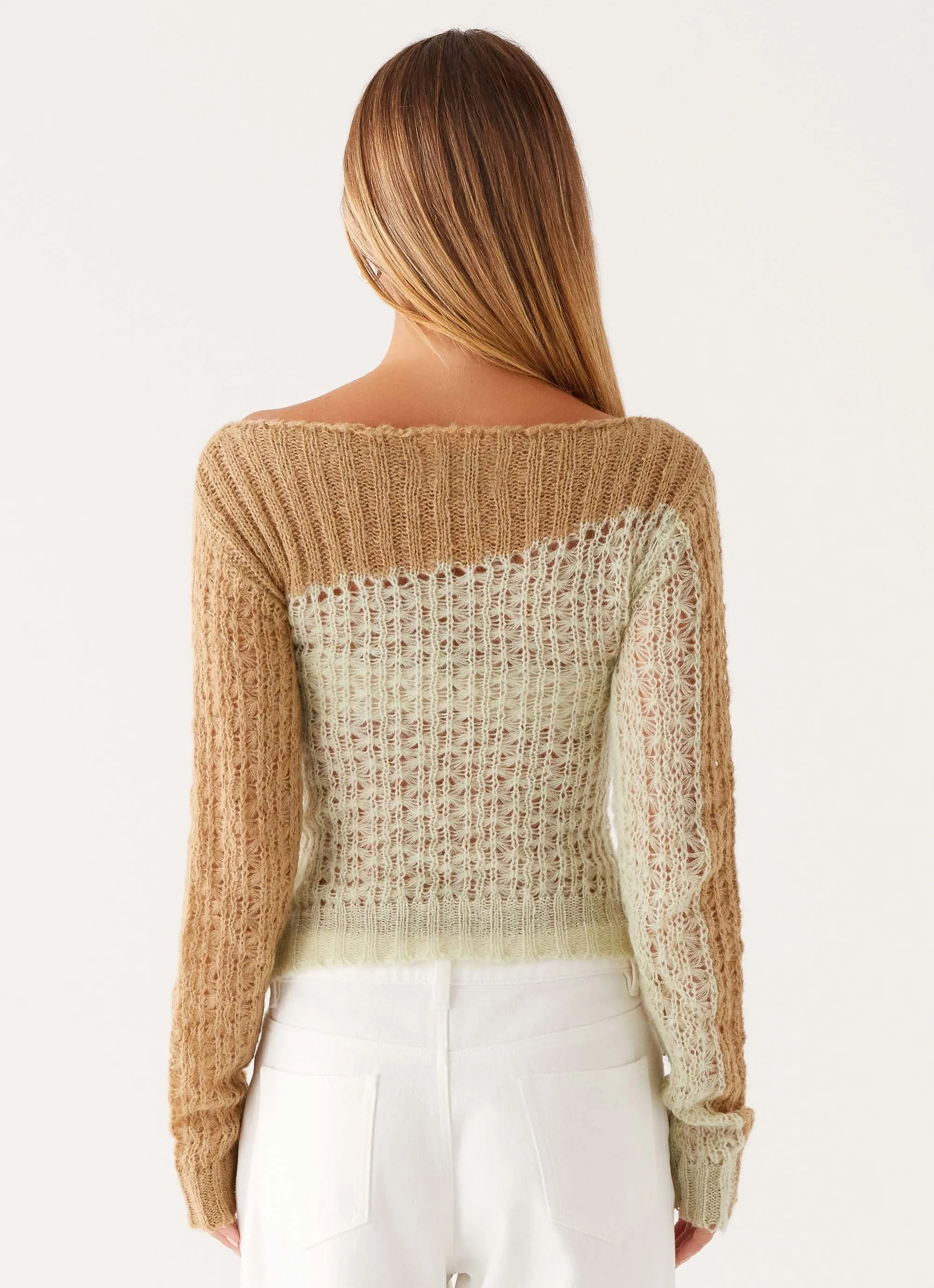 ZeroWaste Manufacturing Gretchen Knit Top - Mint Spliced