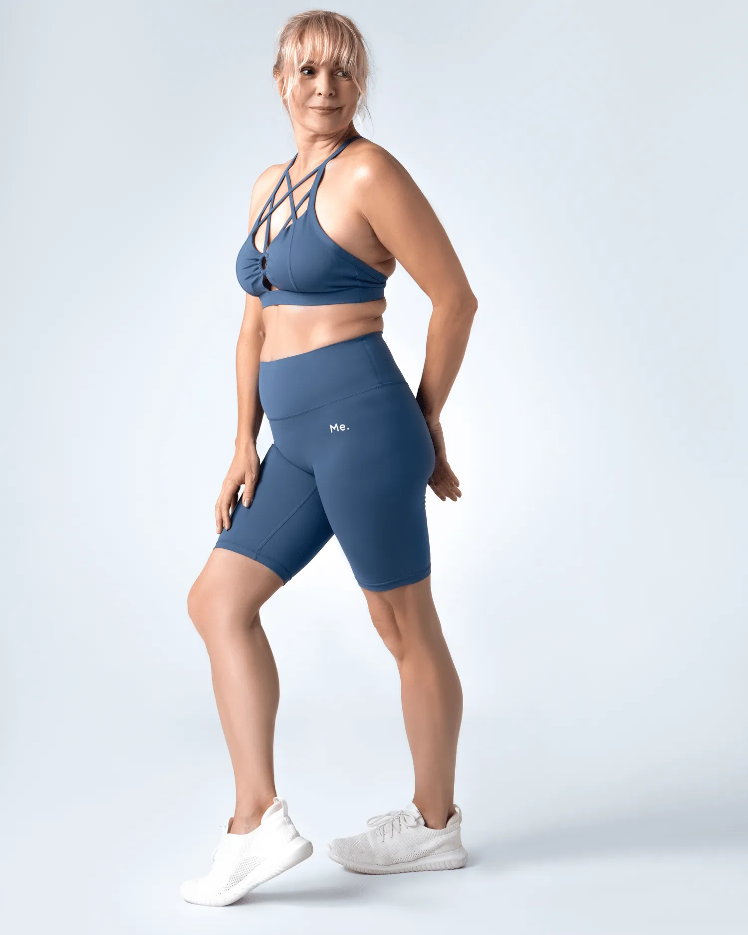 Iris Blue Criss Cross Front Top High Impact Support