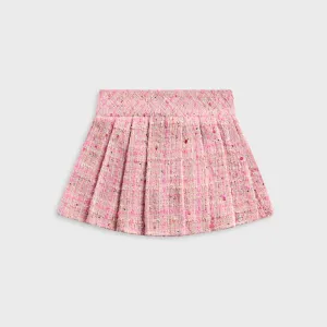 Linen Cotton Mix GUIZIO Floriane Mini Skirt With Shorts - Pink