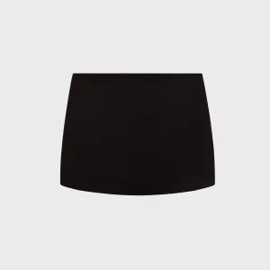Tiered Layers Designer Label GUIZIO Micro Mini Stretch Skirt - Black