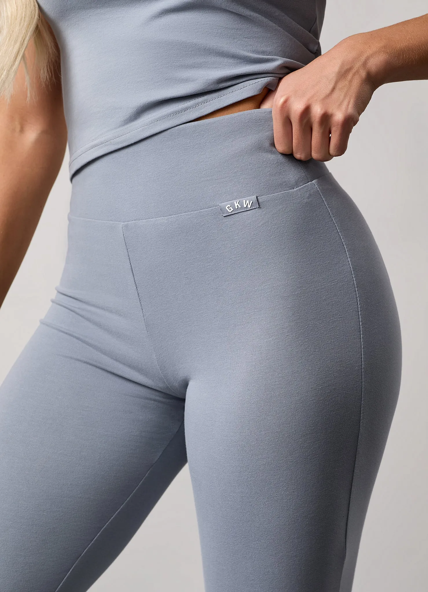 Outdoor Lover Compression Support Gym King Plush Flared Trousers - Blue Mist