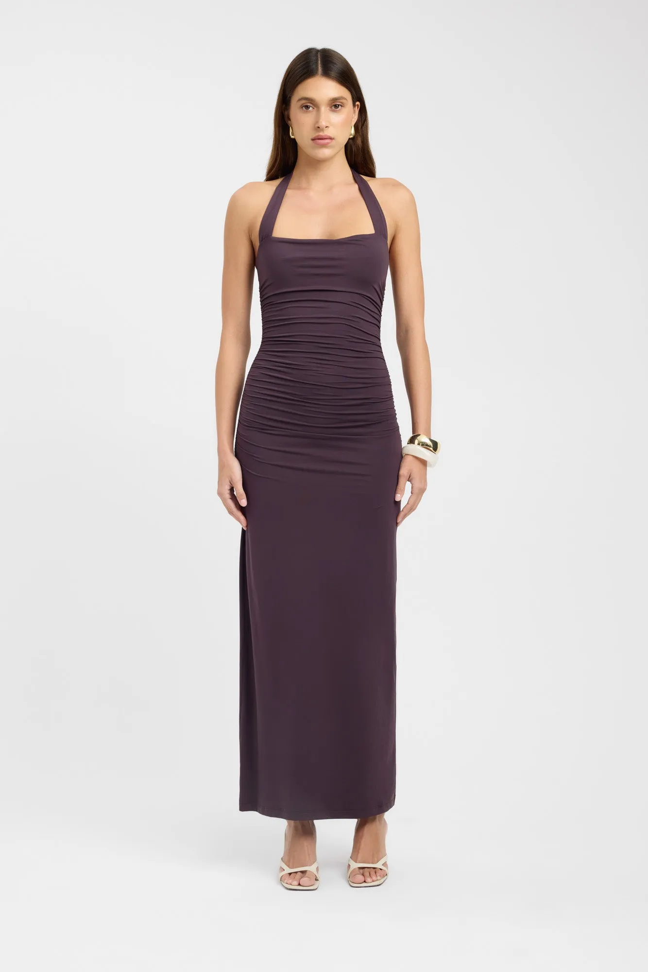 Morning Wear Flattering Waist Design Hailey Halter Dress