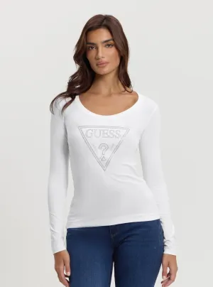 White Logo Shiny Logo T-Shirt Street Ready Lightweight Material
